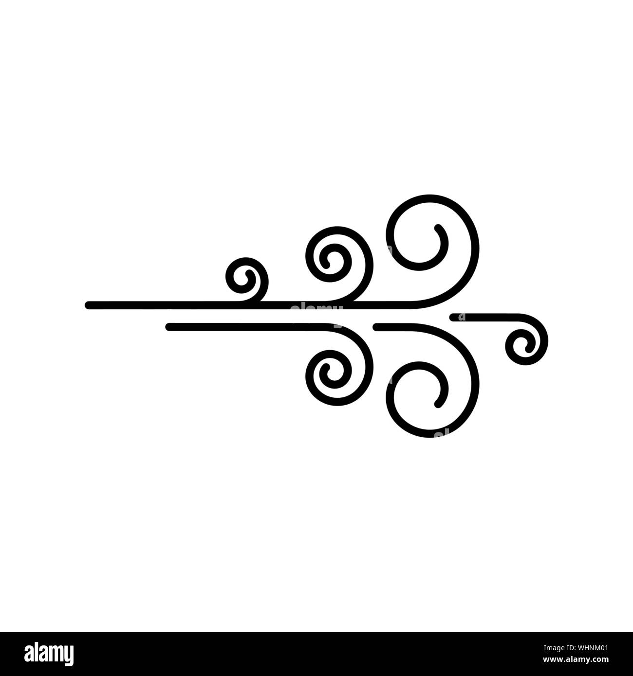 Vento icona vettore design modello di illustrazione Illustrazione Vettoriale
