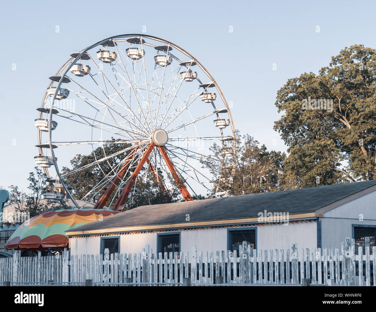 Ruota panoramica Ferris dalla segale New York. Foto Stock