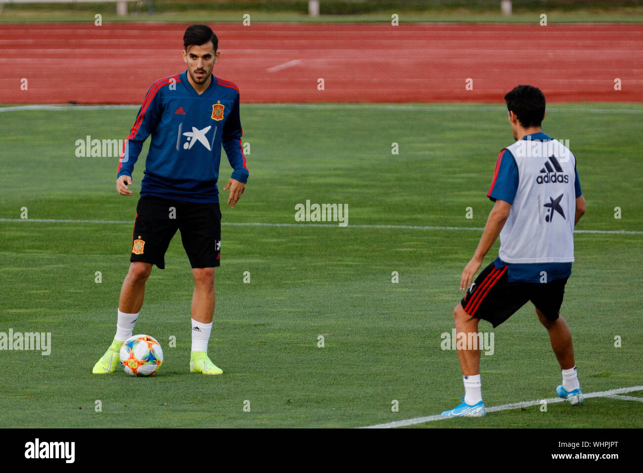 Las Rozas, Spagna. 02Sep, 2019. Dani Ceballos visto durante una sessione di formazione per la nazionale spagnola di calcio a Ciudad del Futbol in Las Rozas. Credito: SOPA Immagini limitata/Alamy Live News Foto Stock