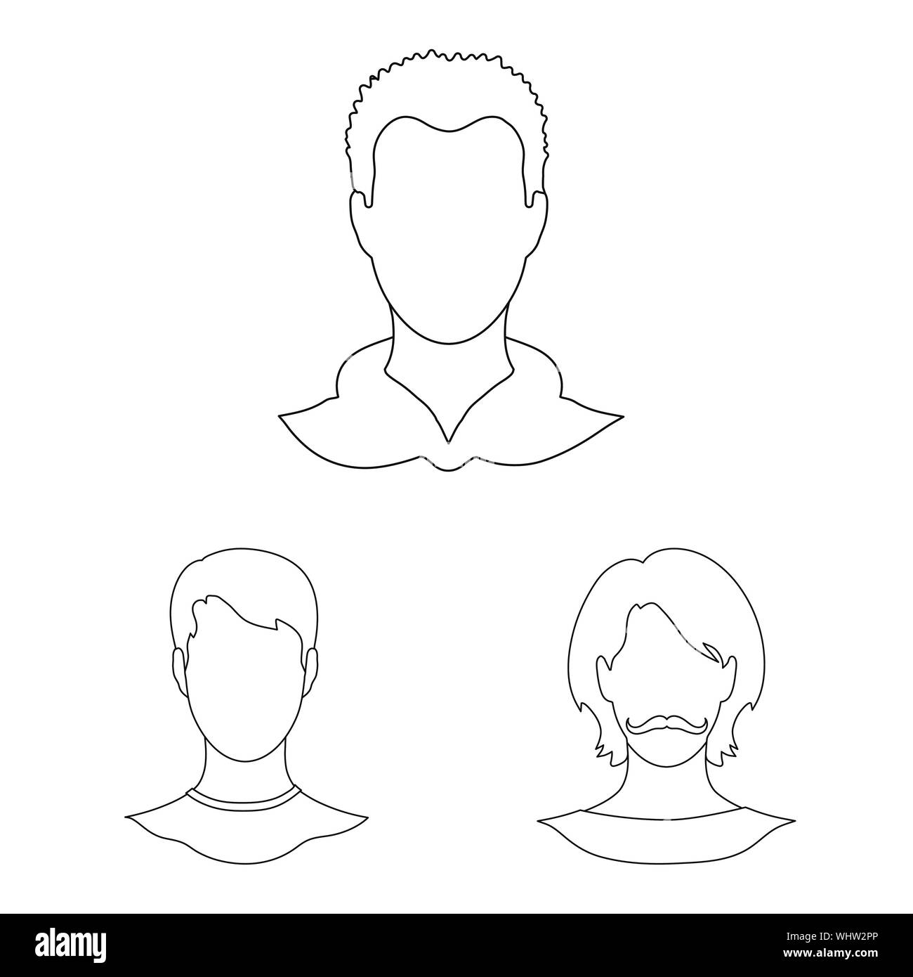 Oggetto isolato di professionale e foto simbolo. Raccolta dei professional e stock di profilo illustrazione vettoriale. Illustrazione Vettoriale