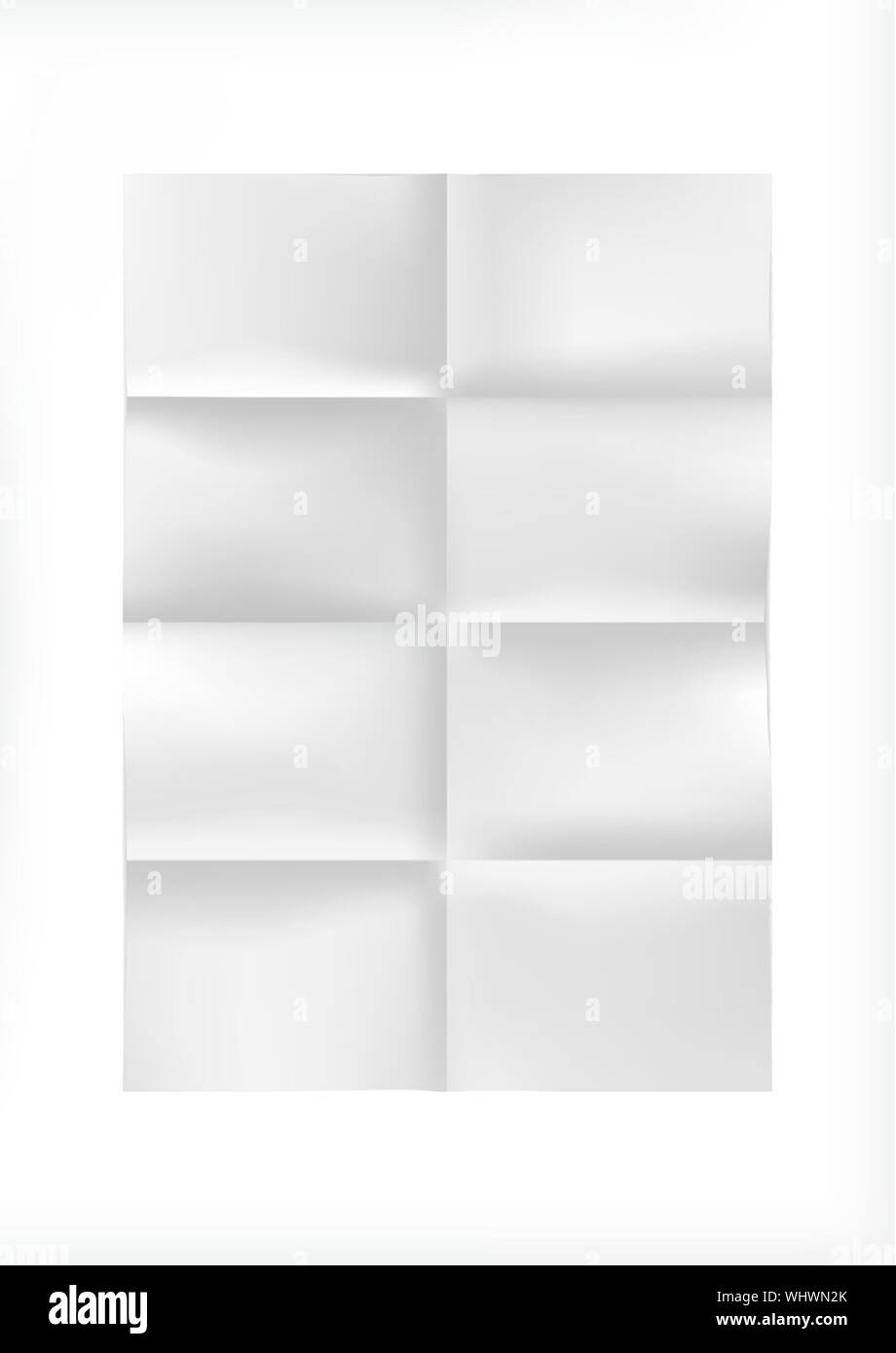 Foglio bianco di carta piegato in otto Illustrazione Vettoriale