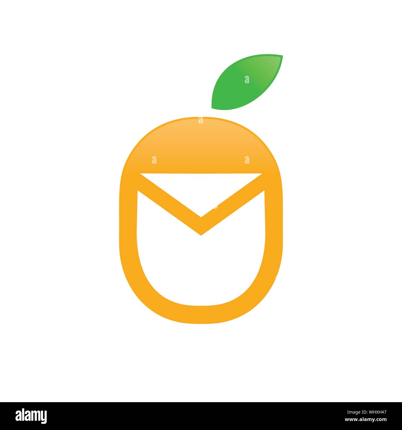 Frutta fresca Mail vettore unico simbolo icona Logo grafico del modello di progettazione Illustrazione Vettoriale