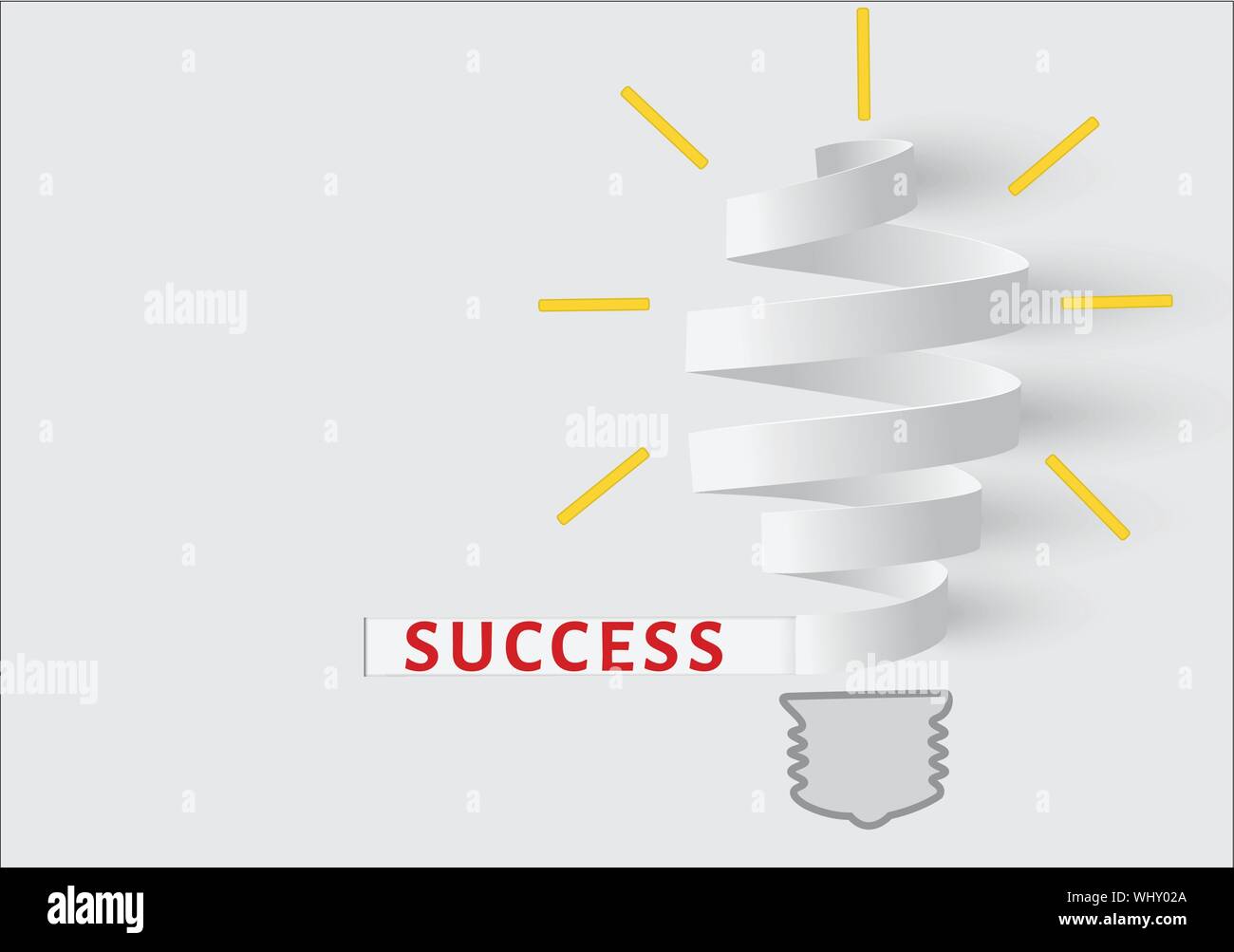 Luce blub carta. Concetto di creative il successo aziendale. Illustrazione Vettoriale