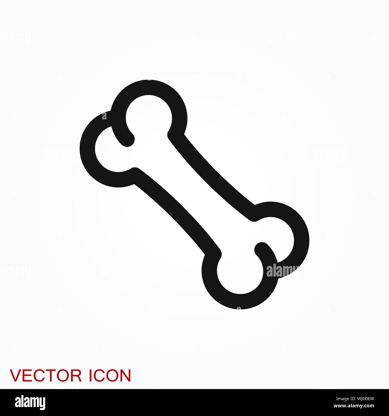 Osso icona piatta. Singolo di alta qualità symbol Illustrazione Vettoriale