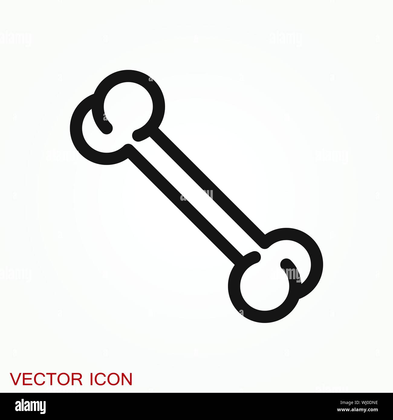 Osso icona piatta. Singolo di alta qualità symbol Illustrazione Vettoriale