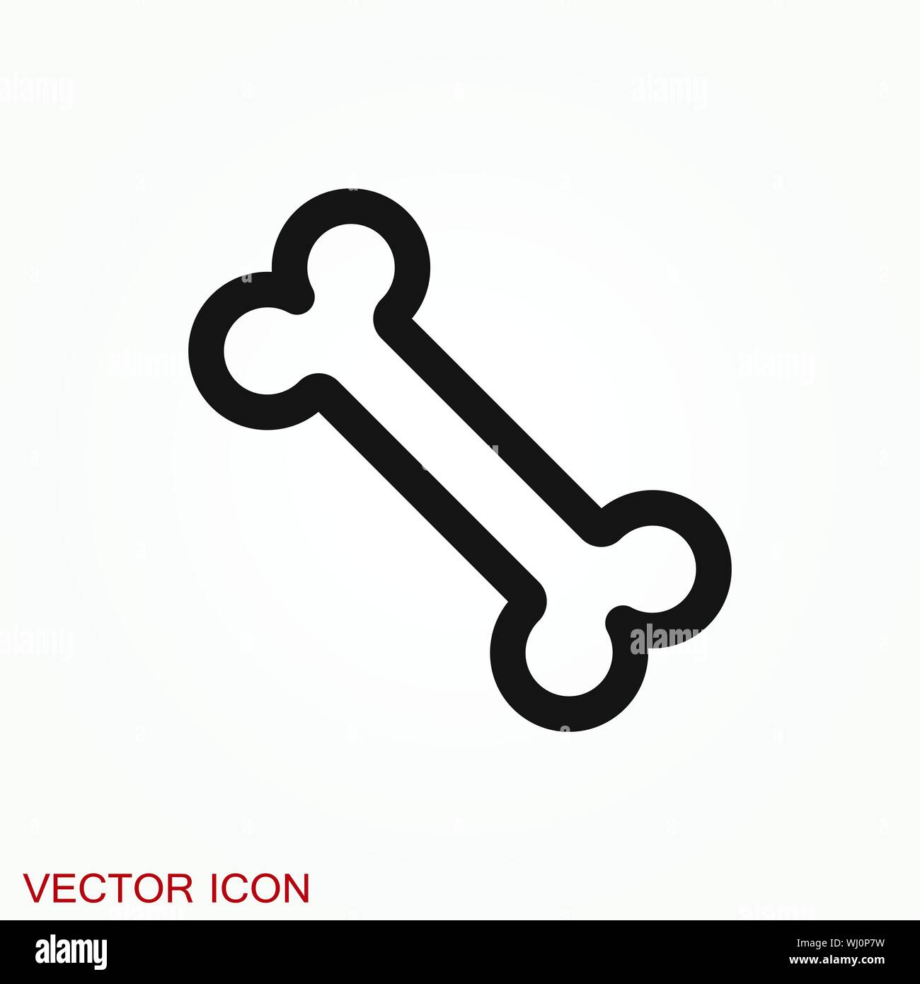 Osso icona piatta. Singolo di alta qualità symbol Illustrazione Vettoriale