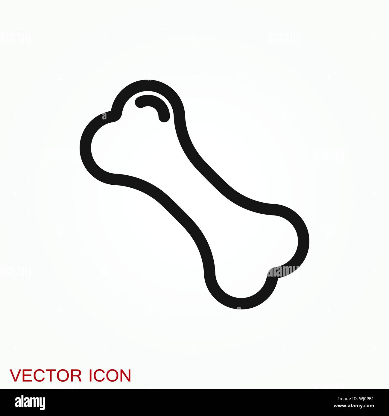 Osso icona piatta. Singolo di alta qualità symbol Illustrazione Vettoriale