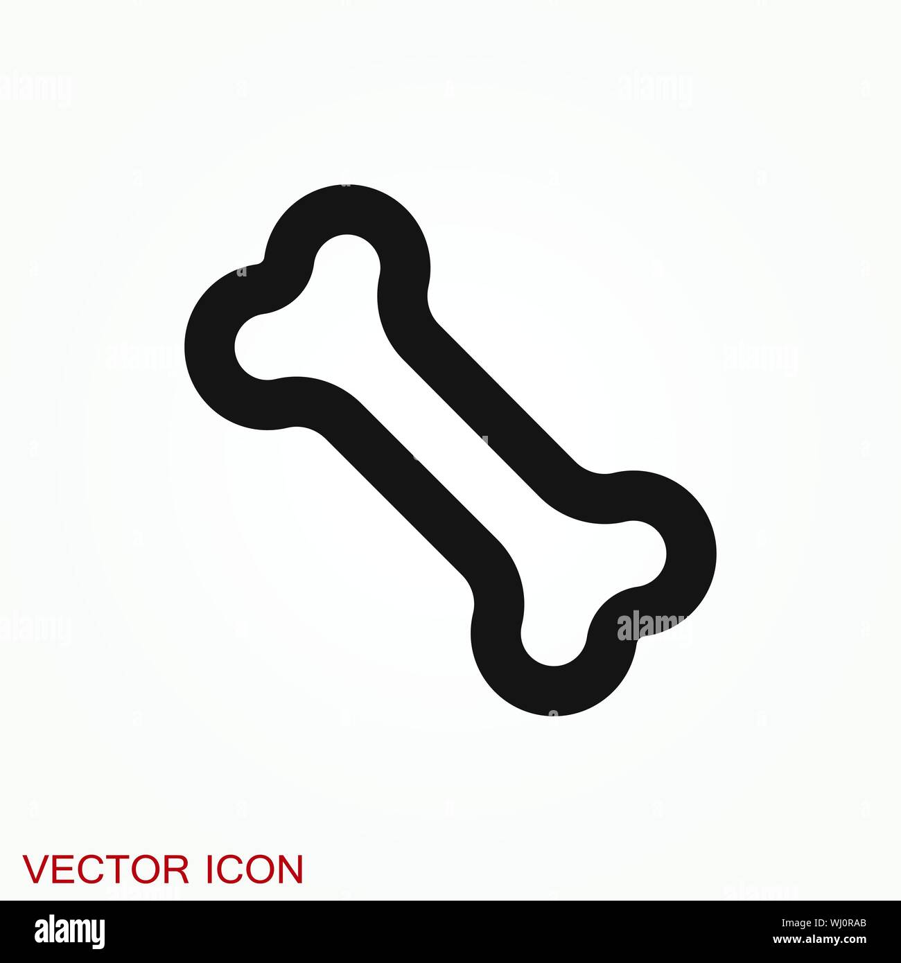 Osso icona piatta. Singolo di alta qualità symbol Illustrazione Vettoriale
