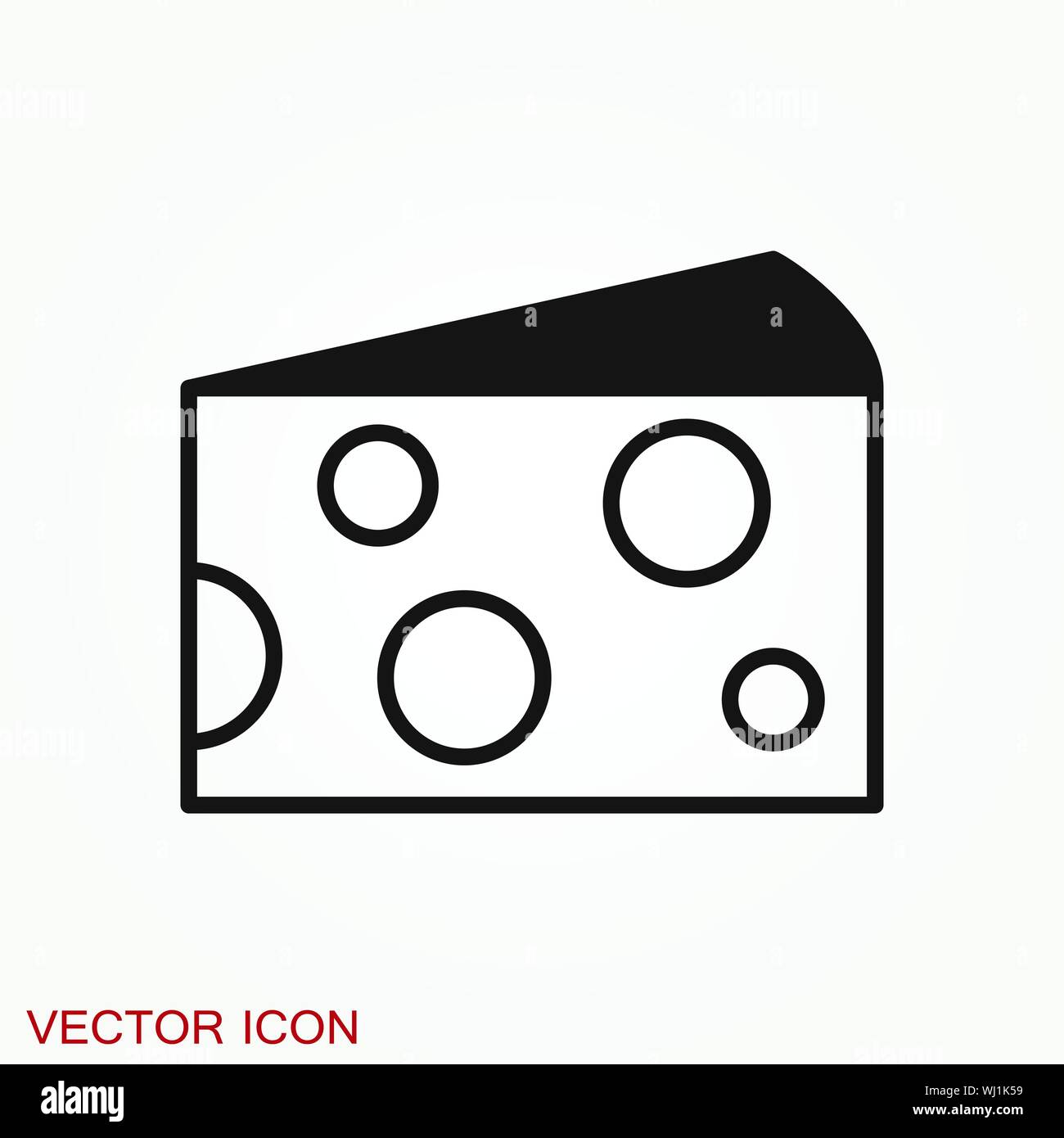 Icona di formaggio vettore, riempita segno piana, illustrazione del logo Illustrazione Vettoriale