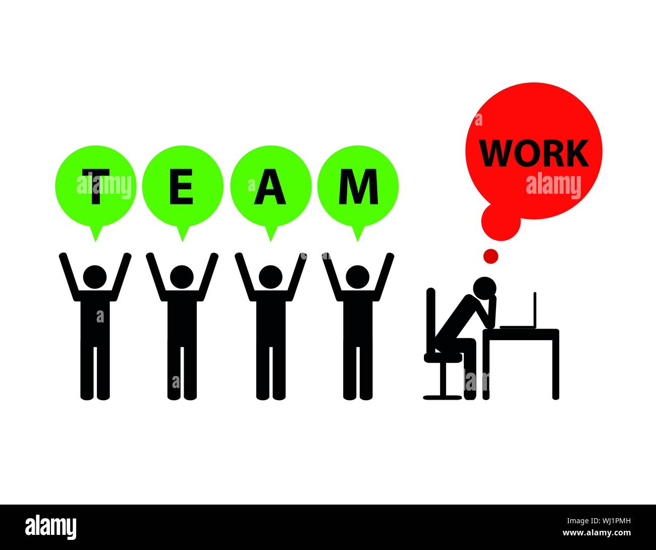 Business il lavoro di squadra e di mobbing pittogramma simbolo illustrazione vettoriale EPS10 Illustrazione Vettoriale