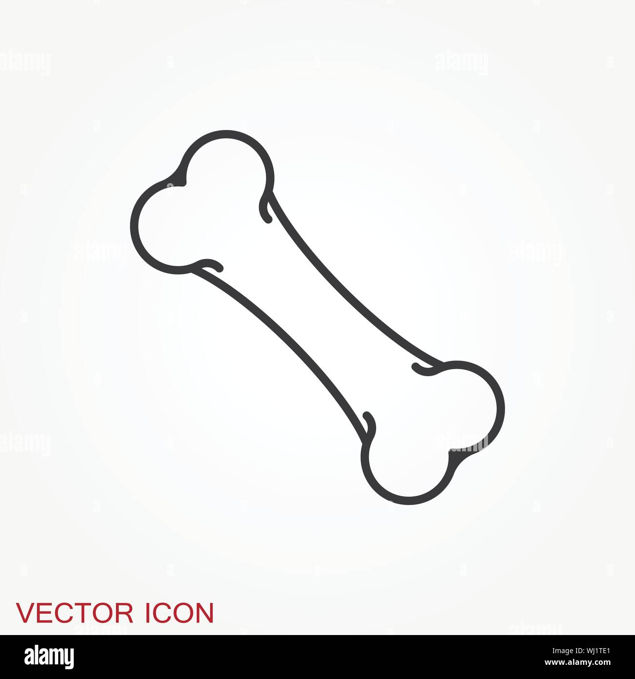 Osso icona piatta. Singolo di alta qualità symbol Illustrazione Vettoriale