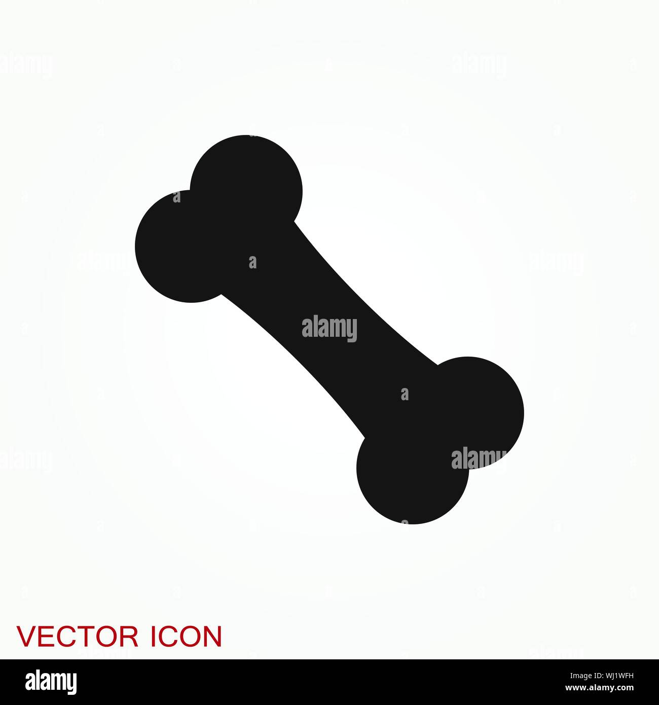 Osso icona piatta. Singolo di alta qualità symbol Illustrazione Vettoriale
