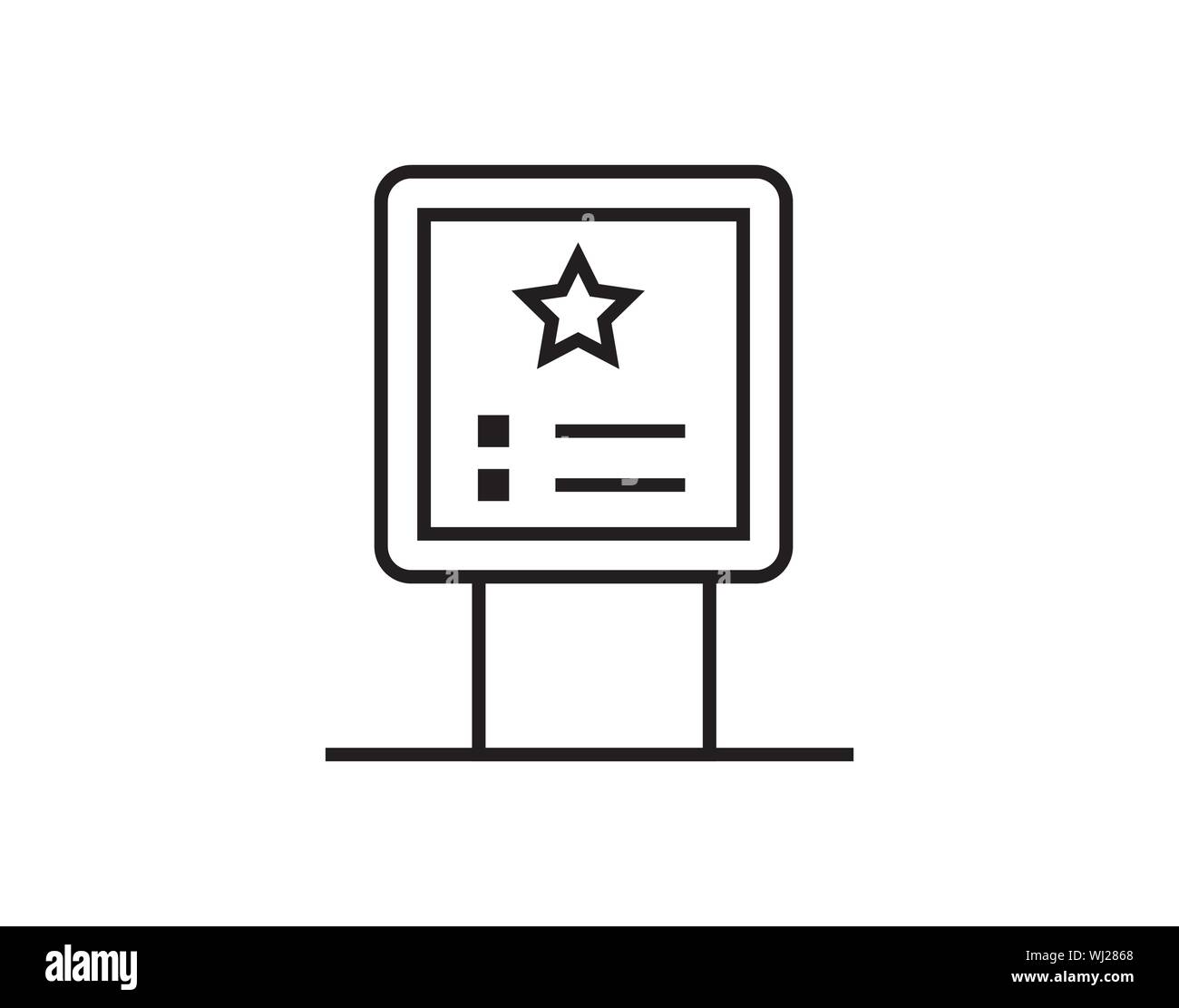 Tabellone vuoto icona di stile semplice immagine vettoriale Illustrazione Vettoriale
