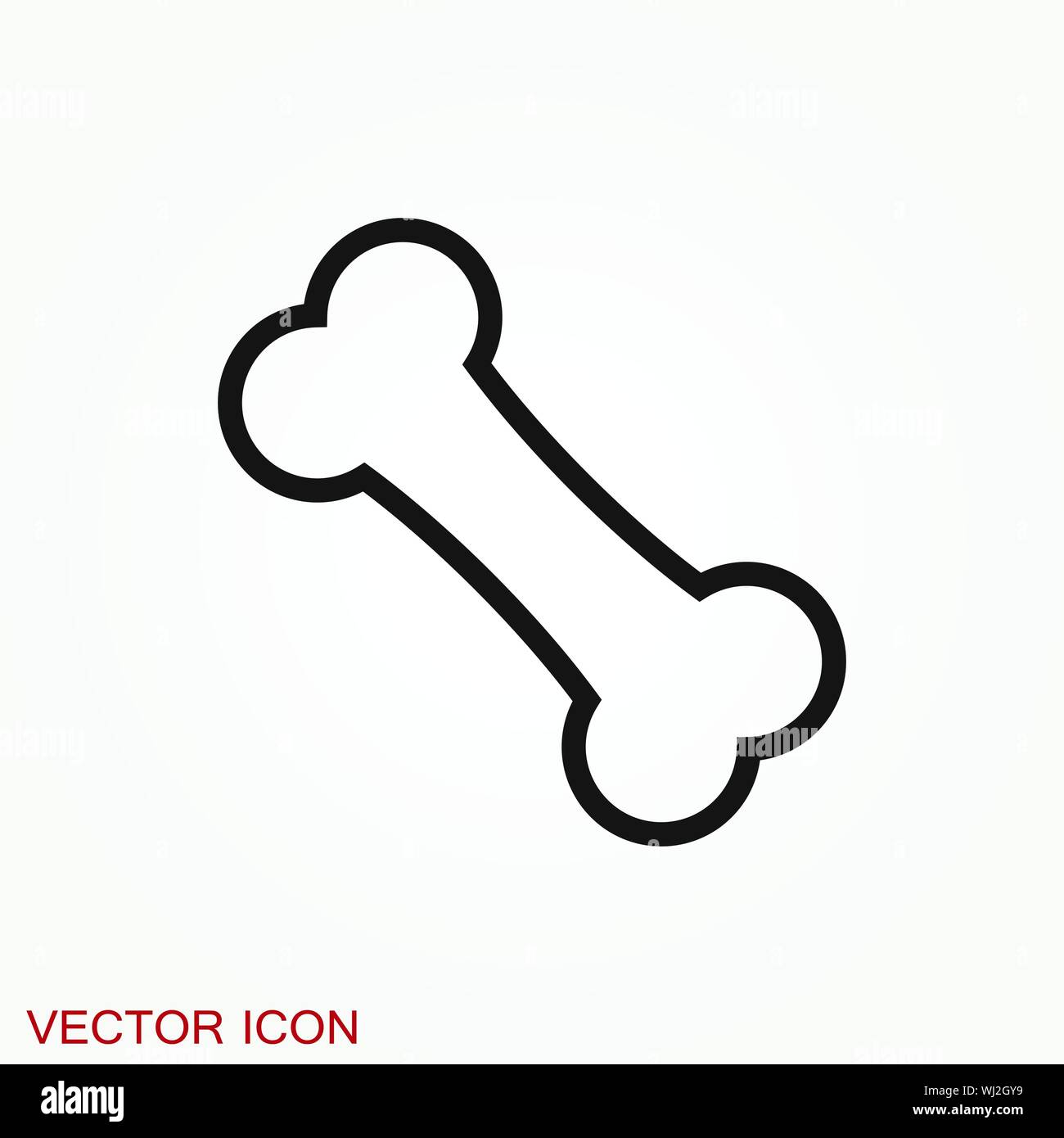Osso icona piatta. Singolo di alta qualità symbol Illustrazione Vettoriale