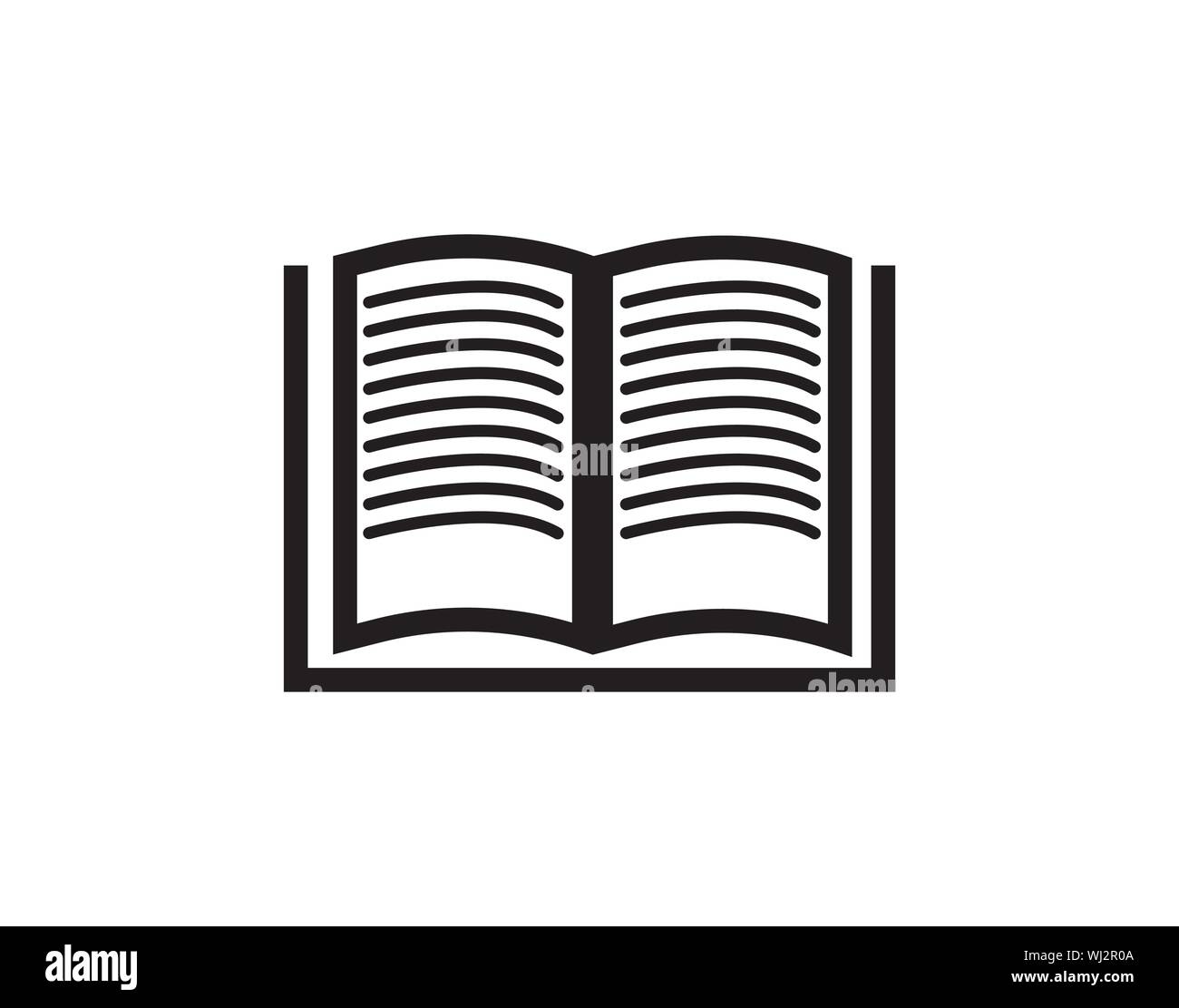 Icona a forma di libro vettore solido, illustrazione, il pittogramma isolato su bianco - Vettore Illustrazione Vettoriale