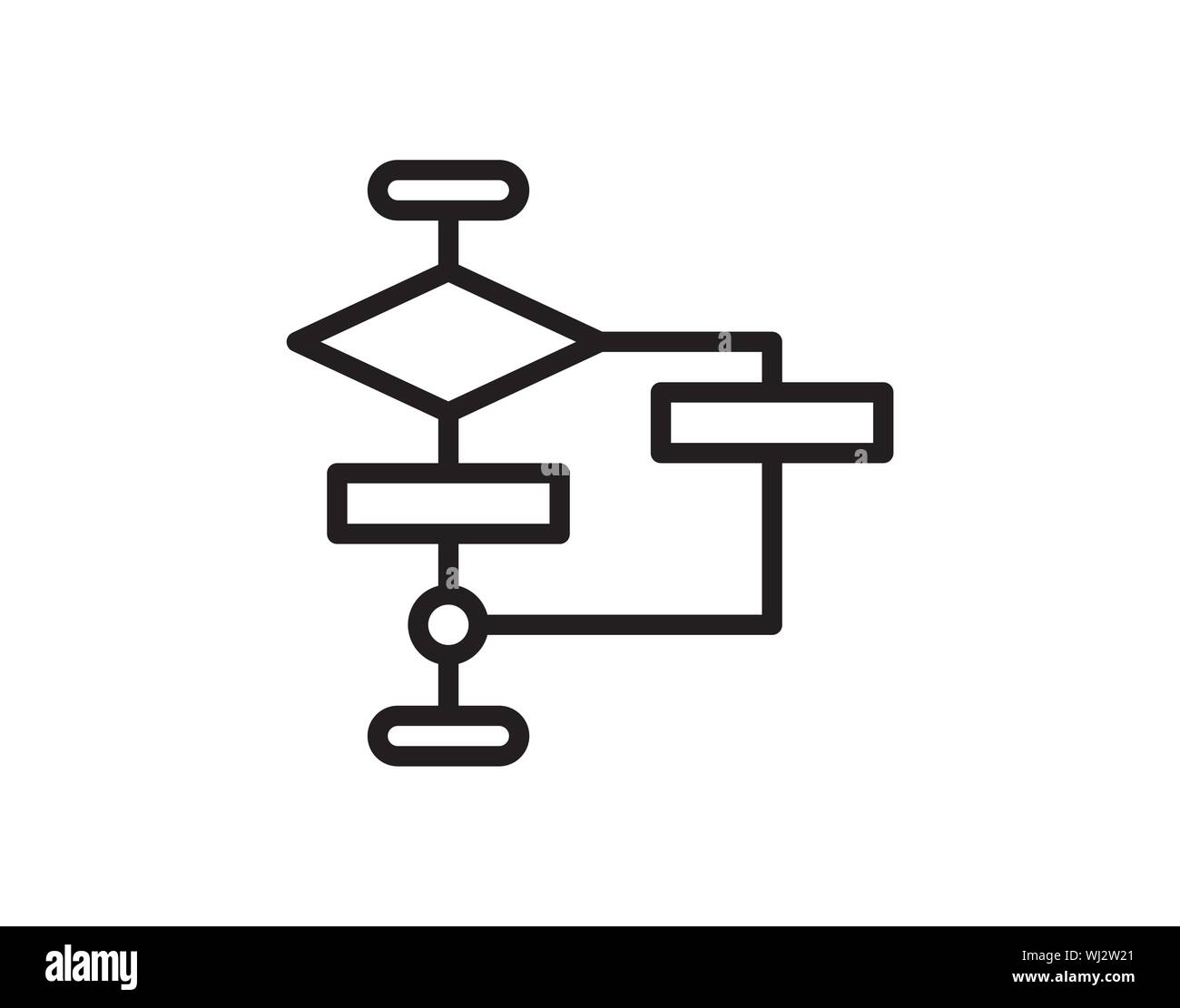 Schema a blocchi icona linea. Schema di percorso di segno. Simbolo dell'algoritmo. Gradiente di elementi di design. Blocco lineare diagramma icona. Forme casuali. Vettore - Vettore Illustrazione Vettoriale