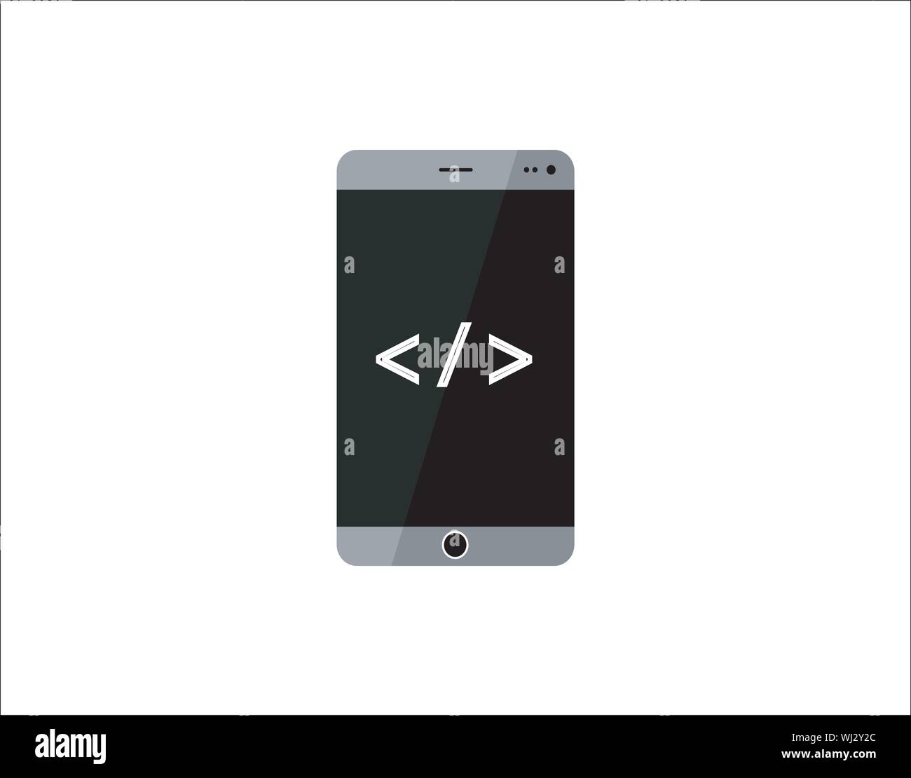 Vettore icona programmazione smartphone codifica mobile Illustrazione Vettoriale
