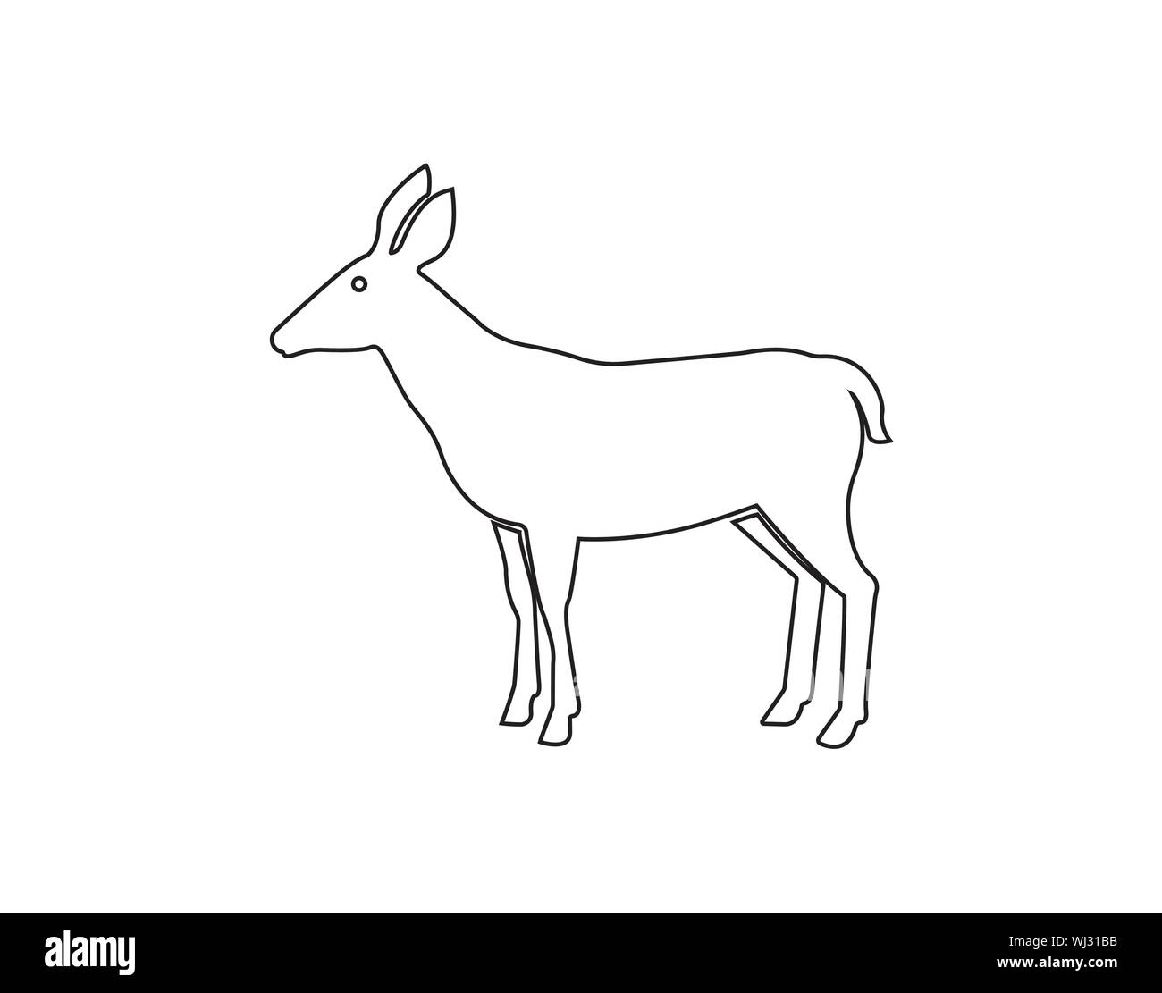 Deer illustrazione vettoriale, cervi modello Logo - Vettore Illustrazione Vettoriale