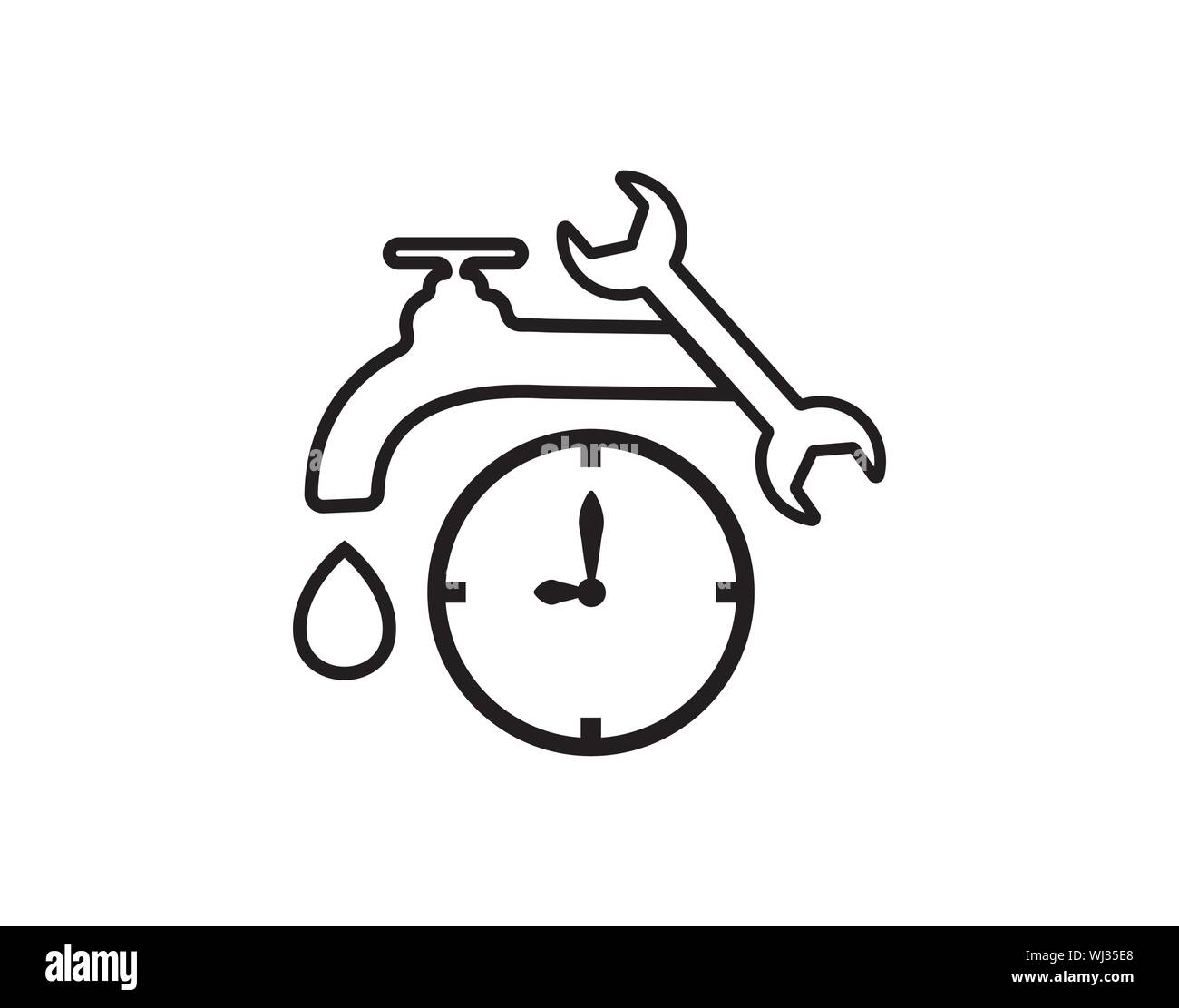 Plumbing emergenza icona vettore- Illustrazione Vettoriale