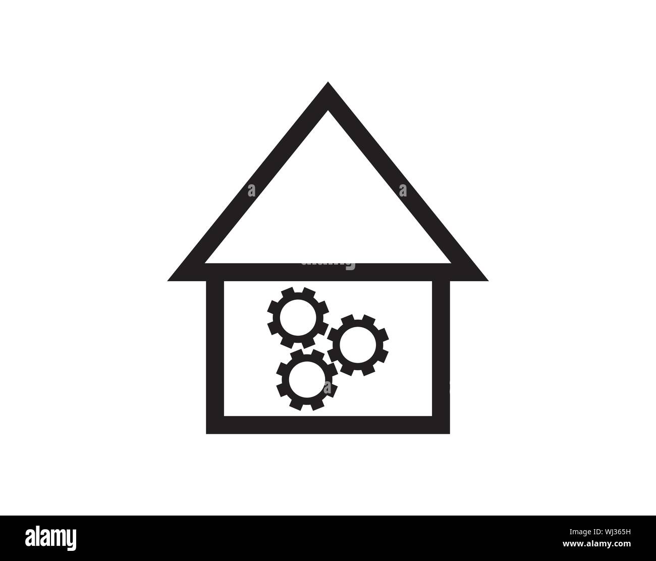 Smart home Icona impostazioni isolato su bianco immagine vettoriale Illustrazione Vettoriale