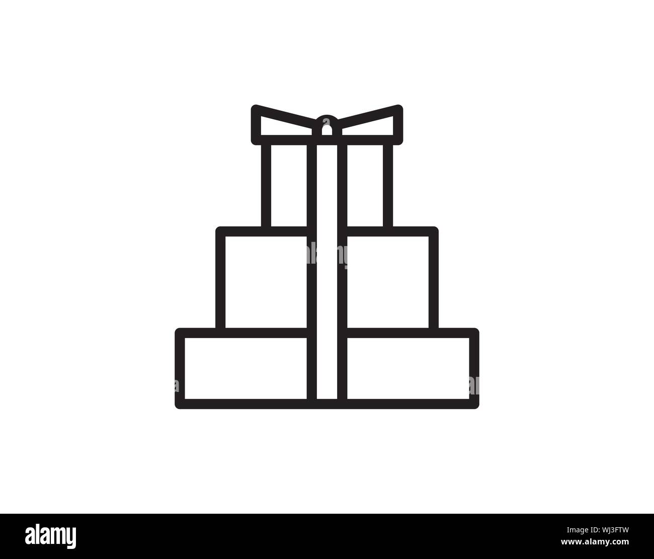 Confezione regalo icona sullo sfondo bianco. Illustrazione Vettoriale. Illustrazione Vettoriale