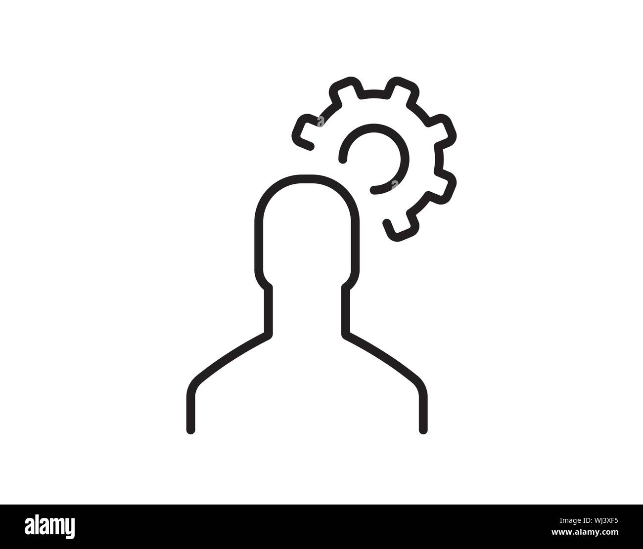 Utente con icona a ingranaggio -vettore Illustrazione Vettoriale