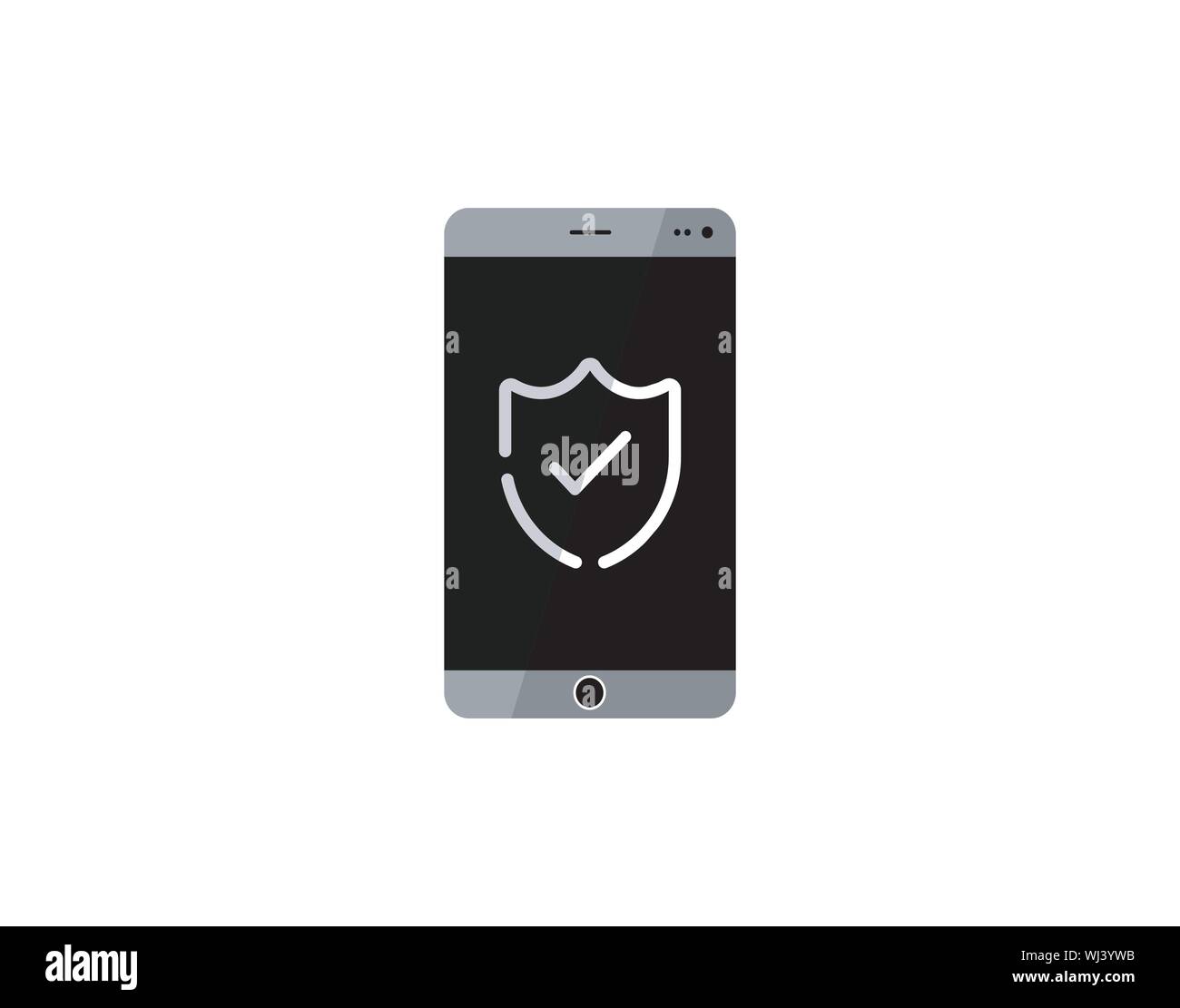 Protezione sicura dello schermo dello smartphone - icona vettore Illustrazione Vettoriale