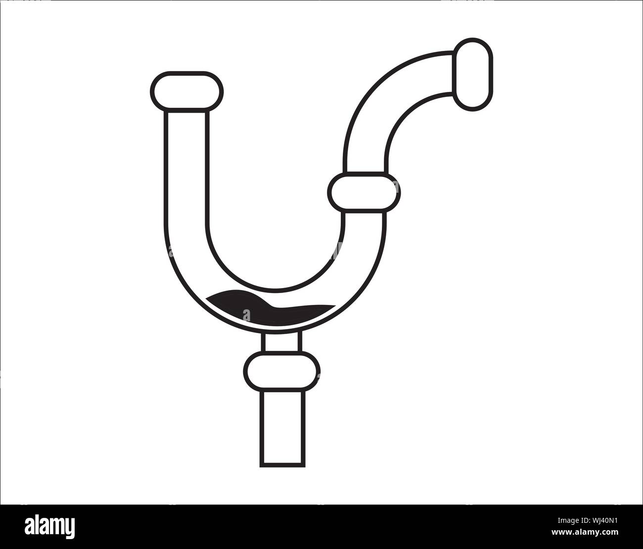 Svuotare la pulizia linea piatta icona. Segno di contorno del blocco della tubazione dell'acqua. Illustrazione Vettoriale per la riparazione o tubazioni di servizio. - Vettore Illustrazione Vettoriale