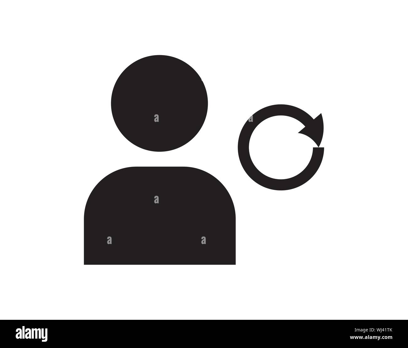 Aggiornamento utente icona vettore stile piatto simbolo grafico. Illustrazione Vettoriale