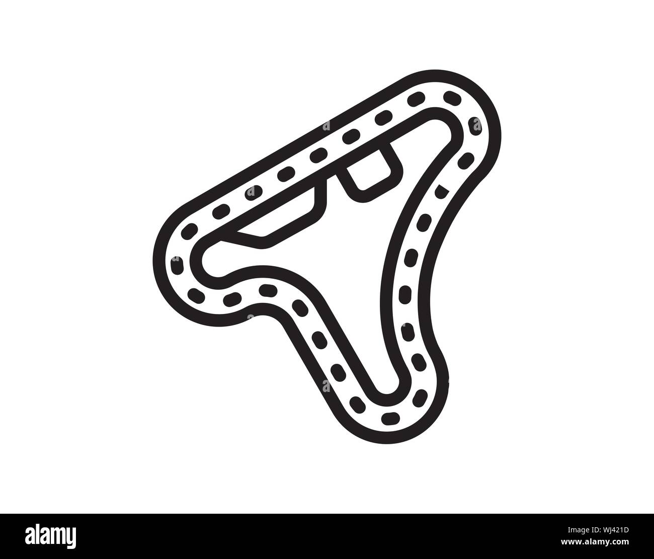 Race Track line semplice icona immagine vettoriale Illustrazione Vettoriale