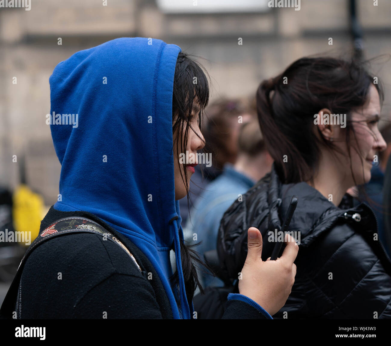 Folla royal Mile di Edimburgo Foto Stock