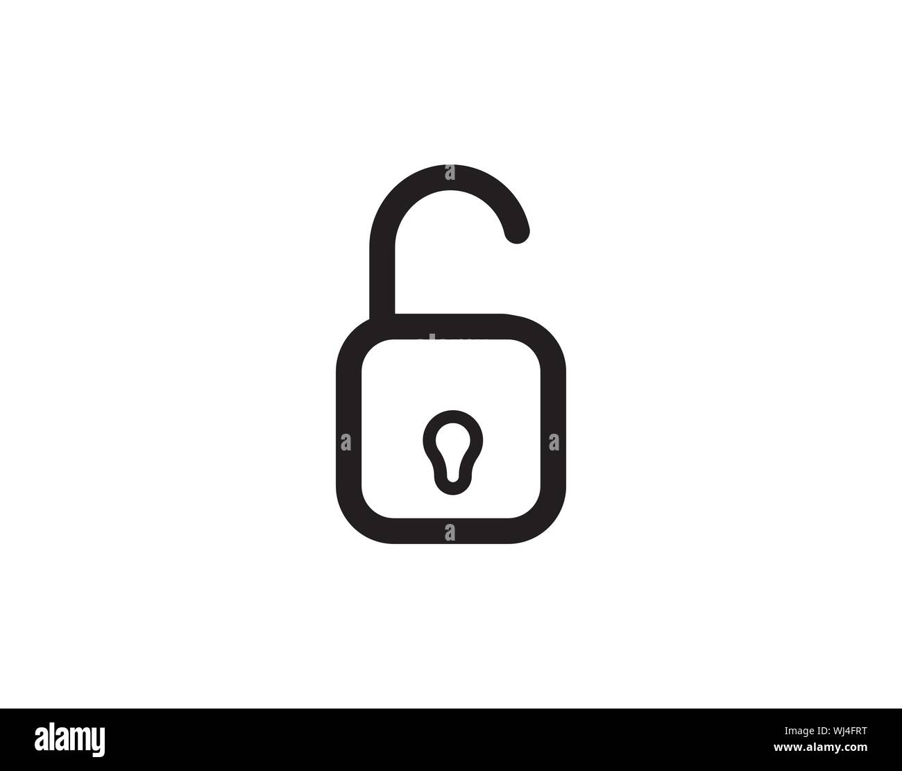 Icona del lucchetto sbloccata con stile minimale Illustrazione Vettoriale