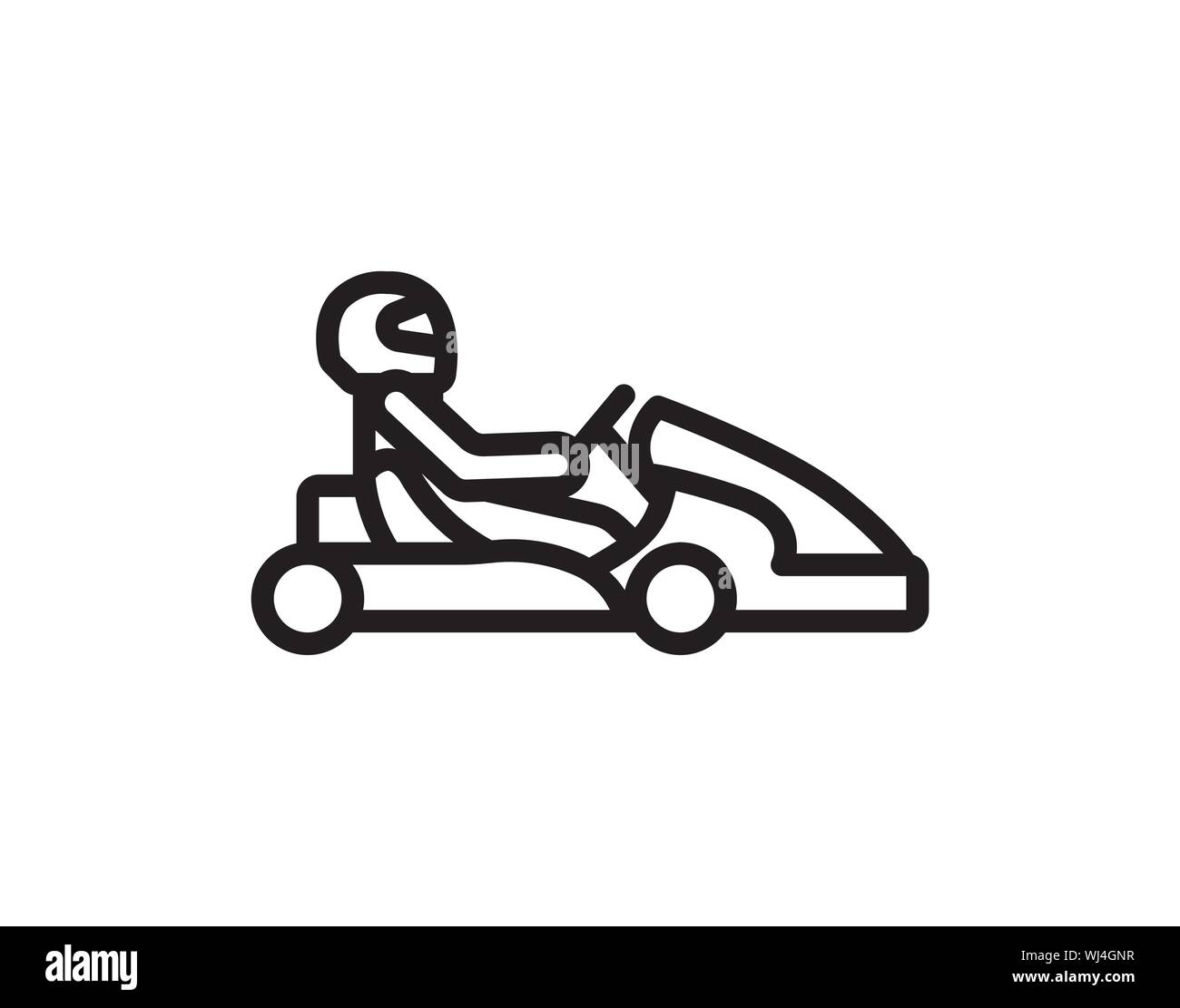 Kart con driver icona immagine vettoriale Illustrazione Vettoriale