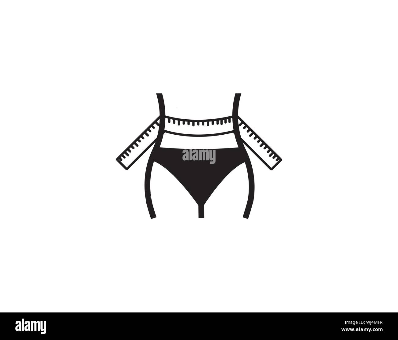 Cintura donna, perdita di peso, dieta girovita icona linea Illustrazione Vettoriale