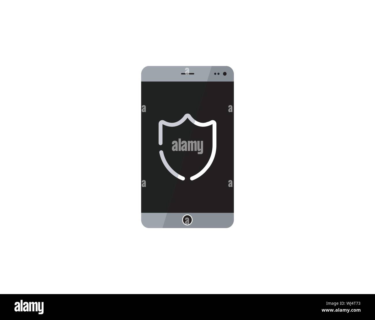 Icona Privacy smartphone protezione Mobile Security Shield Illustrazione Vettoriale