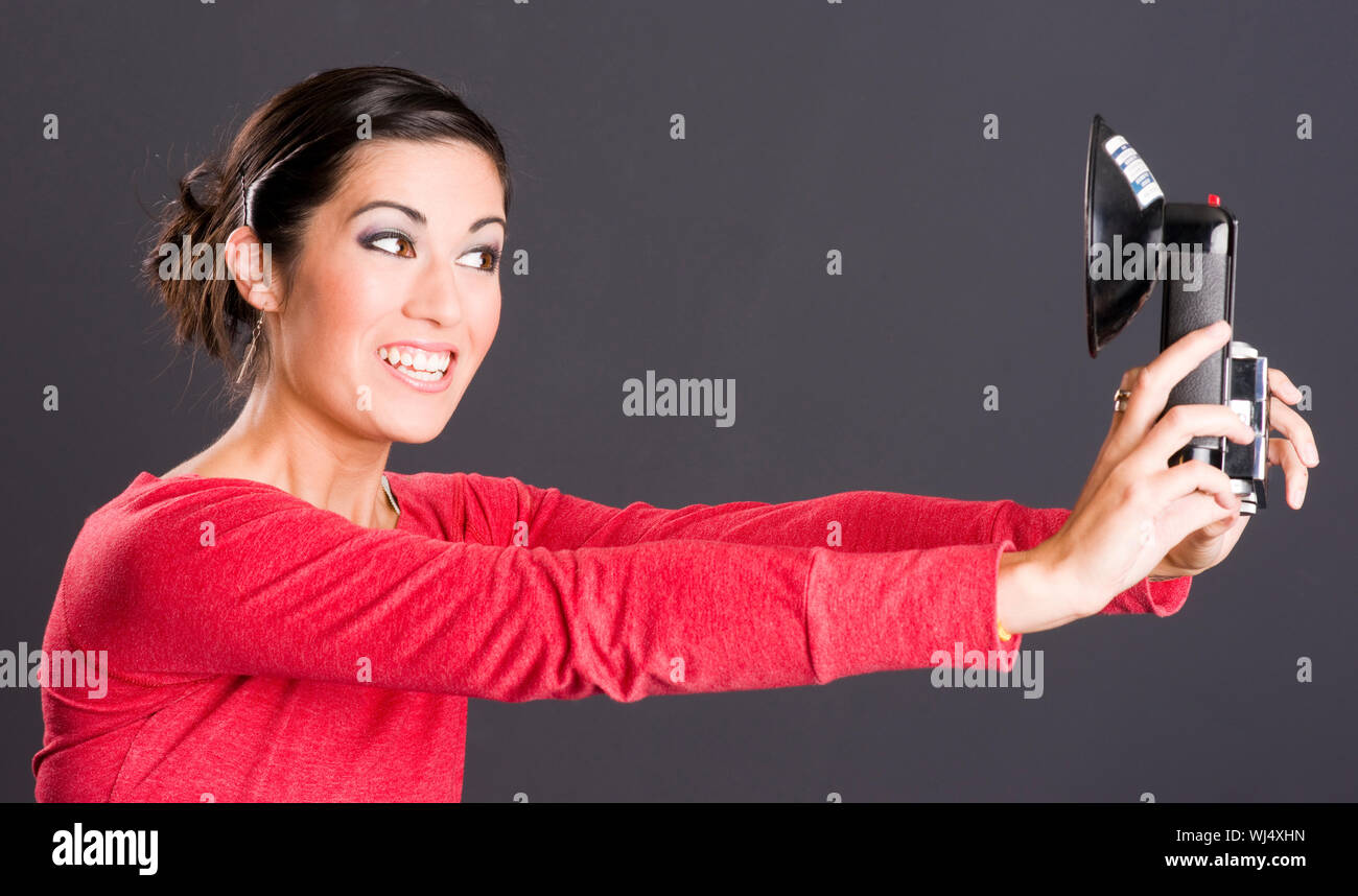 Ritratto Di Auto donna assume Selfie foto Foto Stock