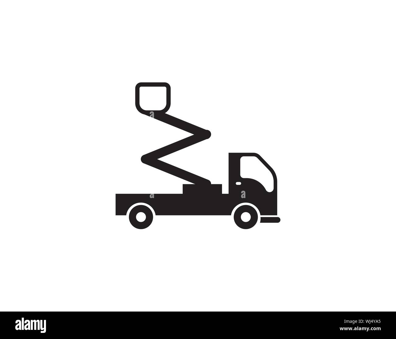 Icona del dumper di sollevamento braccio per lavori di costruzione e manutenzione Illustrazione Vettoriale