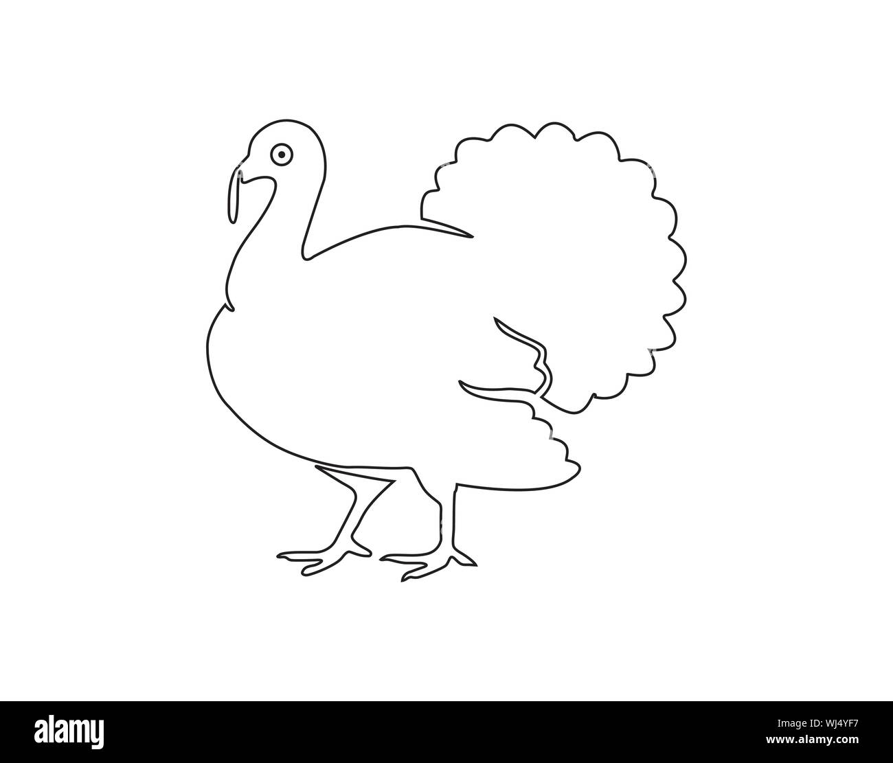 La Turchia silhouette di vettore. Animale da azienda silhouette - Vettore Illustrazione Vettoriale