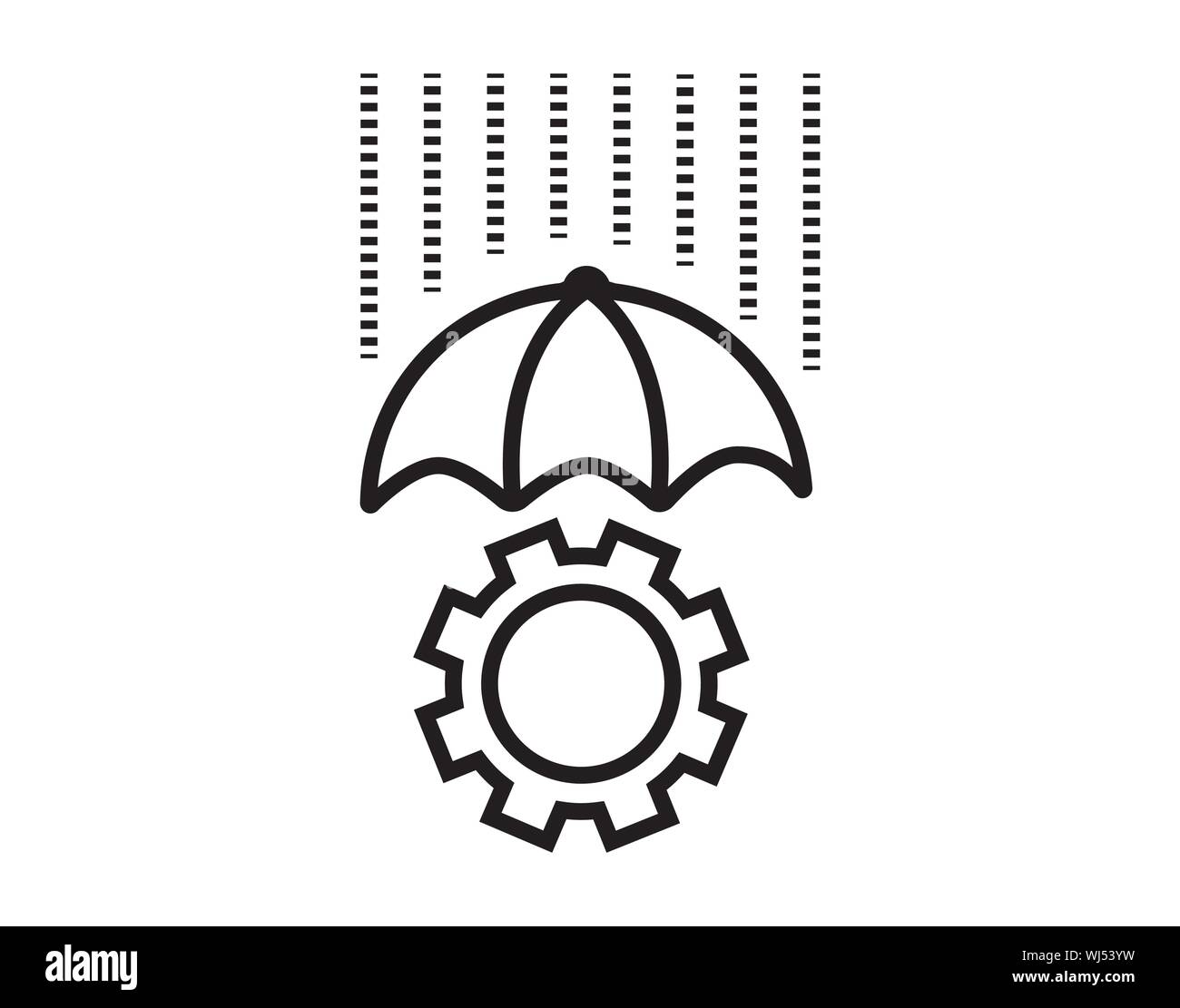 Icona Concept Line protezione ombrello e attrezzatura Illustrazione Vettoriale