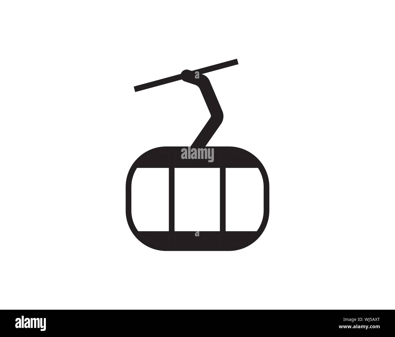 Funicolare cavo sci lift line icona immagine vettoriale Illustrazione Vettoriale