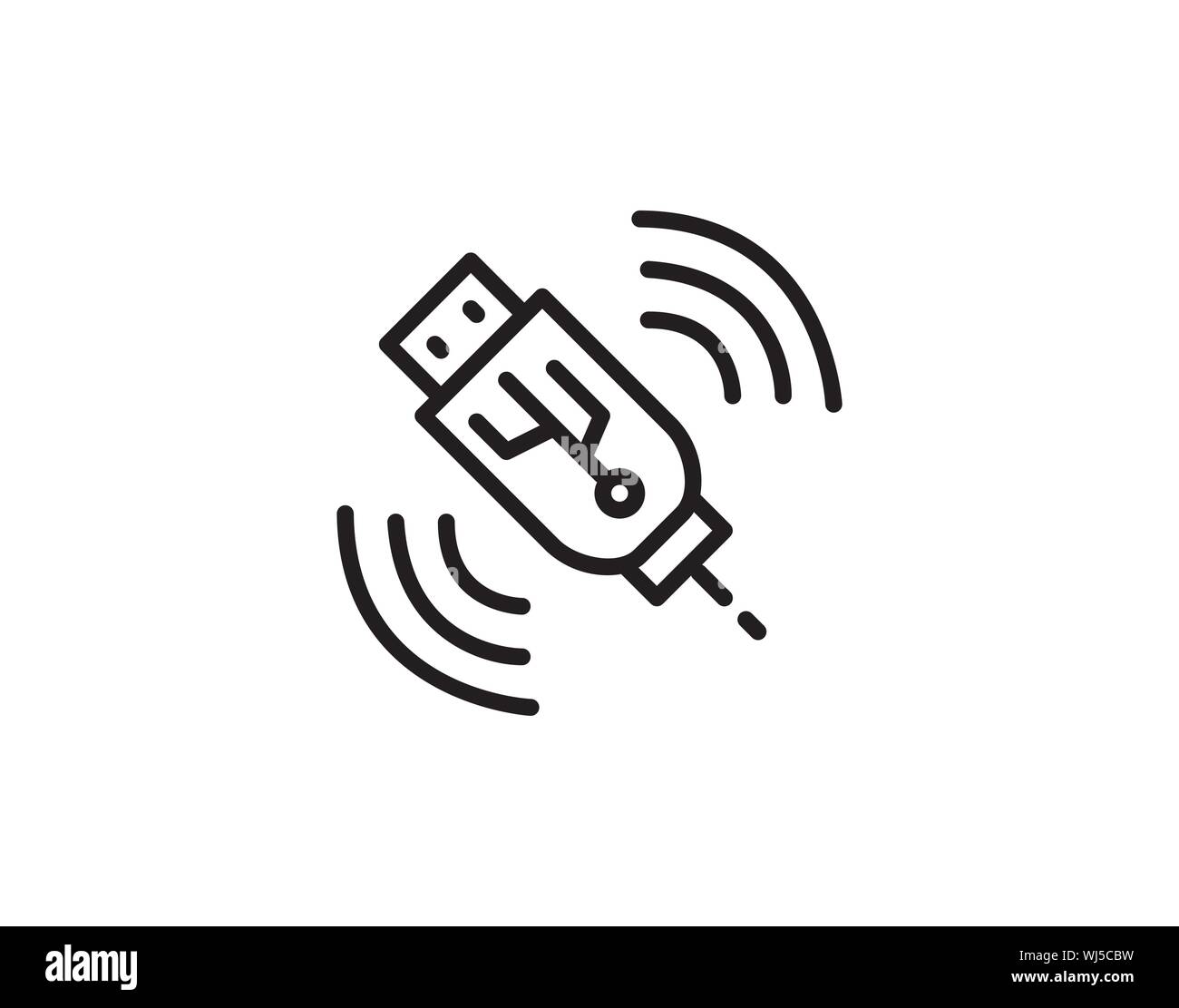 Spina USB icona. igh logo di qualità per la progettazione di un sito web e le applicazioni per dispositivi mobili. Illustrazione Vettoriale su uno sfondo bianco. Illustrazione Vettoriale