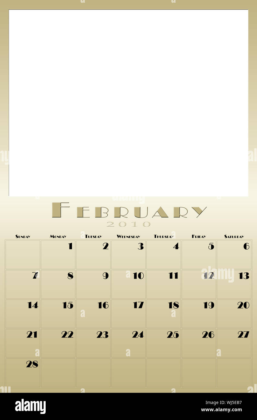 Ogni mese dell'anno 2010 il calendario Foto Stock