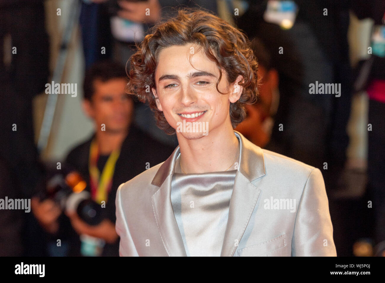 Venezia, Italia - 02 September, 2019. Timothée Chalamet assiste il tappeto rosso per la prima mondiale del re durante il 76° Festival del Cinema di Venezia al Palazzo del Cinema il 02 settembre 2019 a Venezia, Italia. © Roberto Ricciuti/risveglio/Alamy Live News Foto Stock