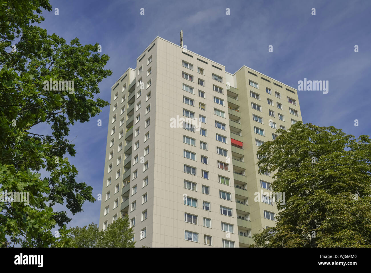 Visualizzare, architettura, esterno al di fuori, vista esterna, vista esterna, Berlino, calcestruzzo, Germania, Building, edificio alto, Hohenschoenhausen, Hohensc Foto Stock