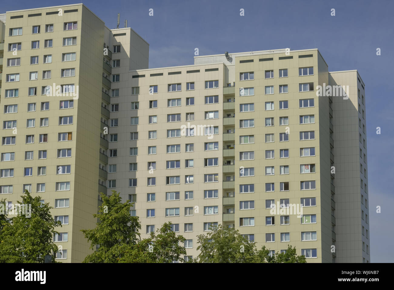 Visualizzare, architettura, esterno al di fuori, vista esterna, vista esterna, Berlino, calcestruzzo, Germania, Building, edificio alto, Hohenschoenhausen, Hohensc Foto Stock