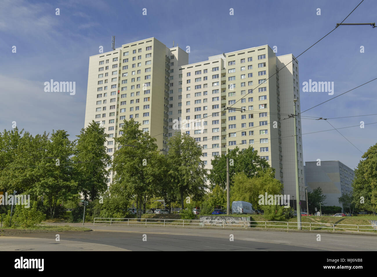 Visualizzare, architettura, esterno al di fuori, vista esterna, vista esterna, Berlino, calcestruzzo, Germania, Building, edificio alto, Hohenschoenhausen, Hohensc Foto Stock