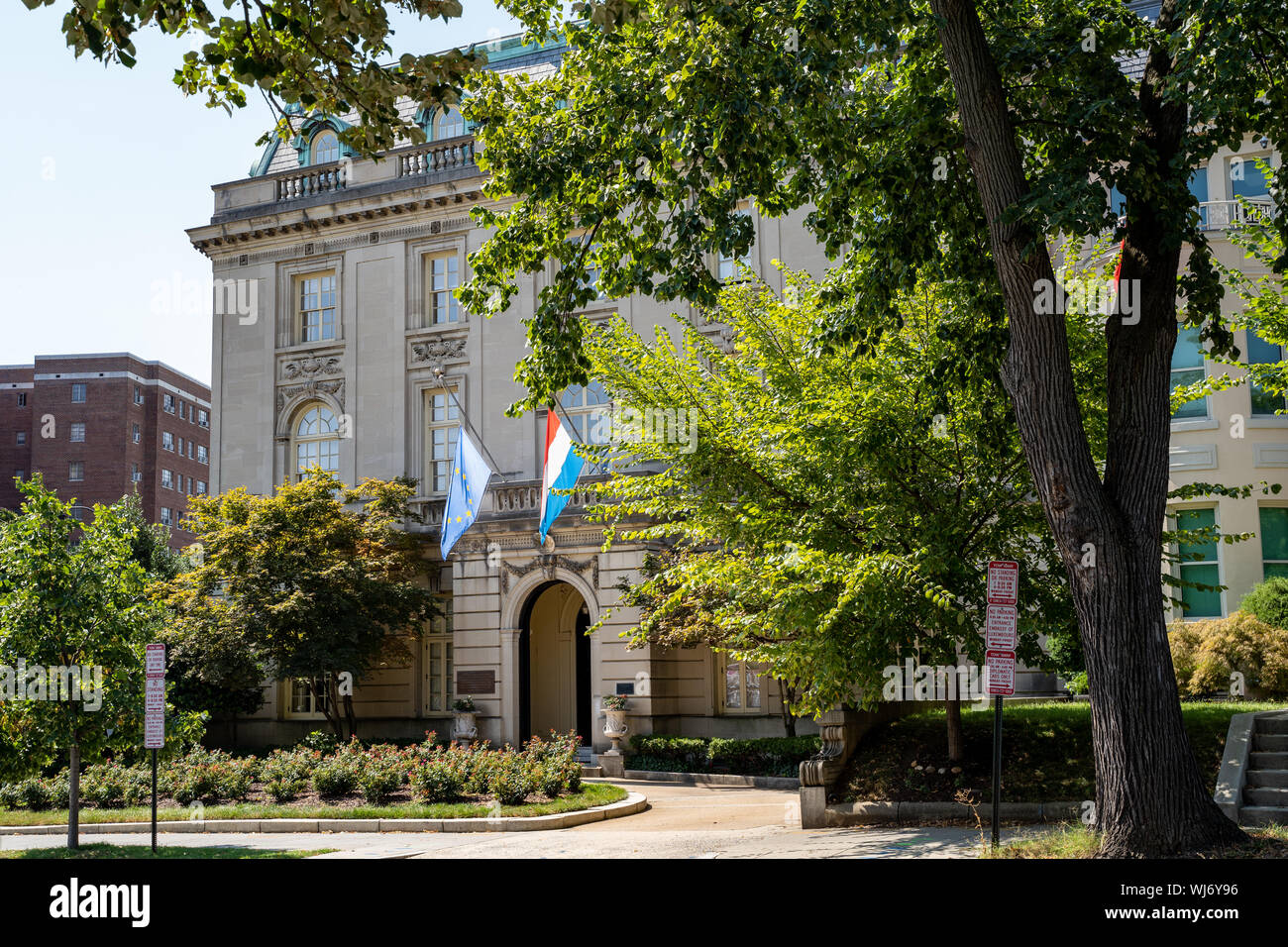 Washington, DC - Agosto 8, 2019: l'Ambasciata del Granducato di Lussemburgo in Washington DC Foto Stock