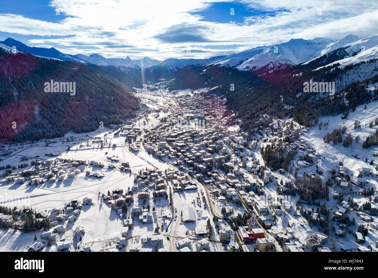 Vista aerea Congress Davos Foto Stock