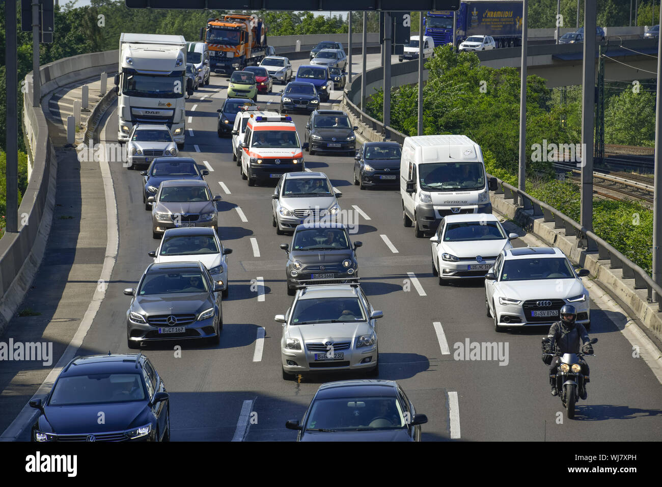 Auto, autostrada, automobili, traffico, Berlino, Charlottenburg-Wilmersdorf, in Germania, città autostrada, anello di città, ingorghi di traffico, si arresta, Street, strada, traffico, Foto Stock