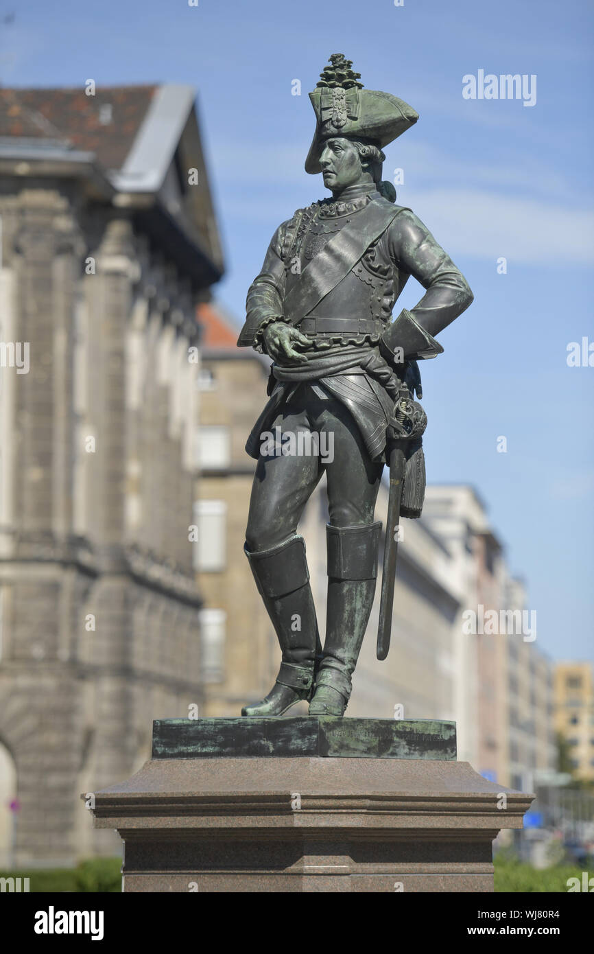 Berlino, bronzo, il monumento in bronzo, bronzo figura, fusione in bronzo, fusione in bronzo, monumento, Germania, Friedrich Wilhelm von Seydlitz, generale, medio, Mo Foto Stock